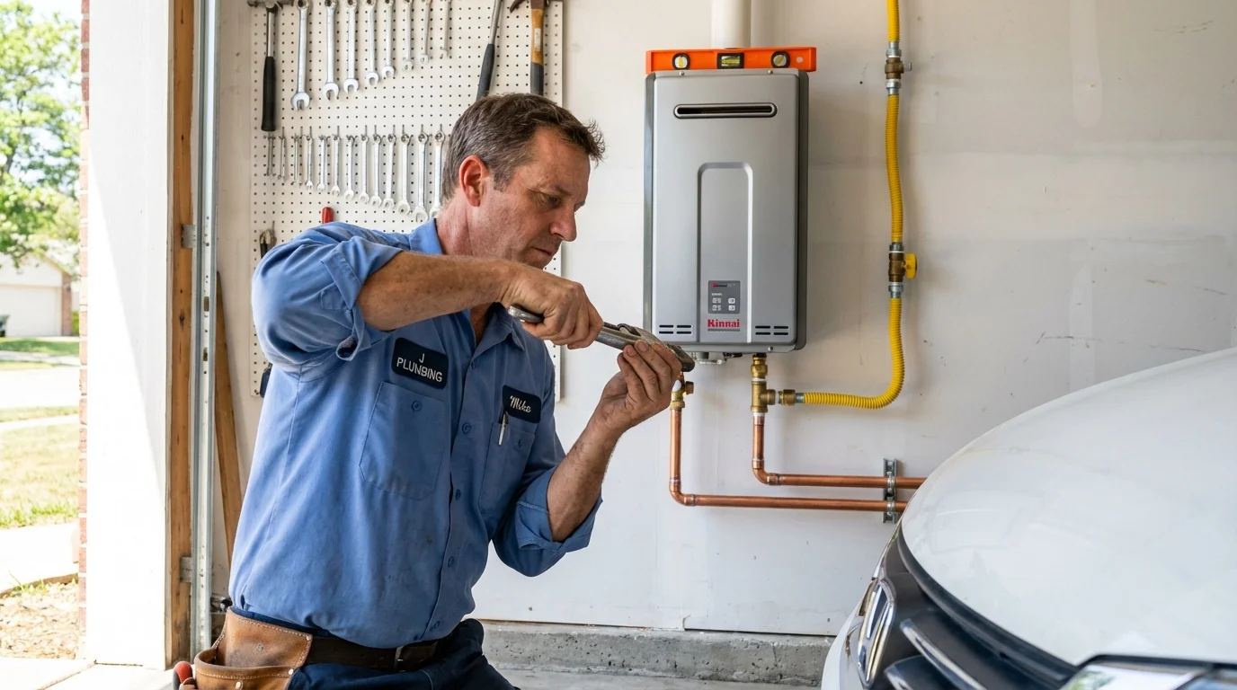 Tankless water heater installation by a Johns Plumbing LLC plumber in Caledonia